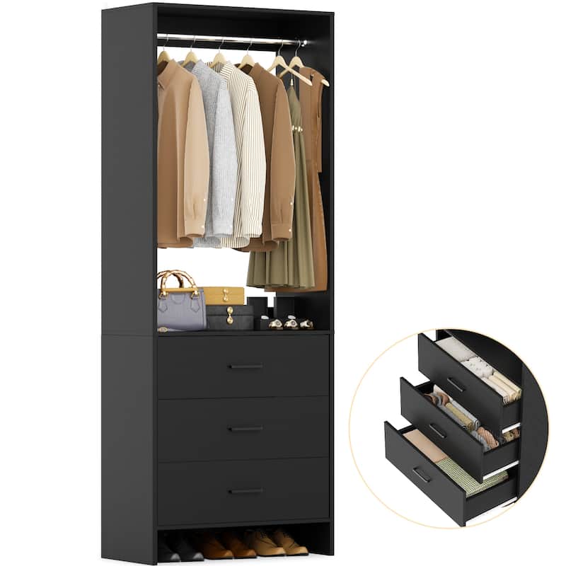 Cimly Freestanding Closet Sytem, Closet Organizer Wardrobe for Walk-in and Reach-in Closet