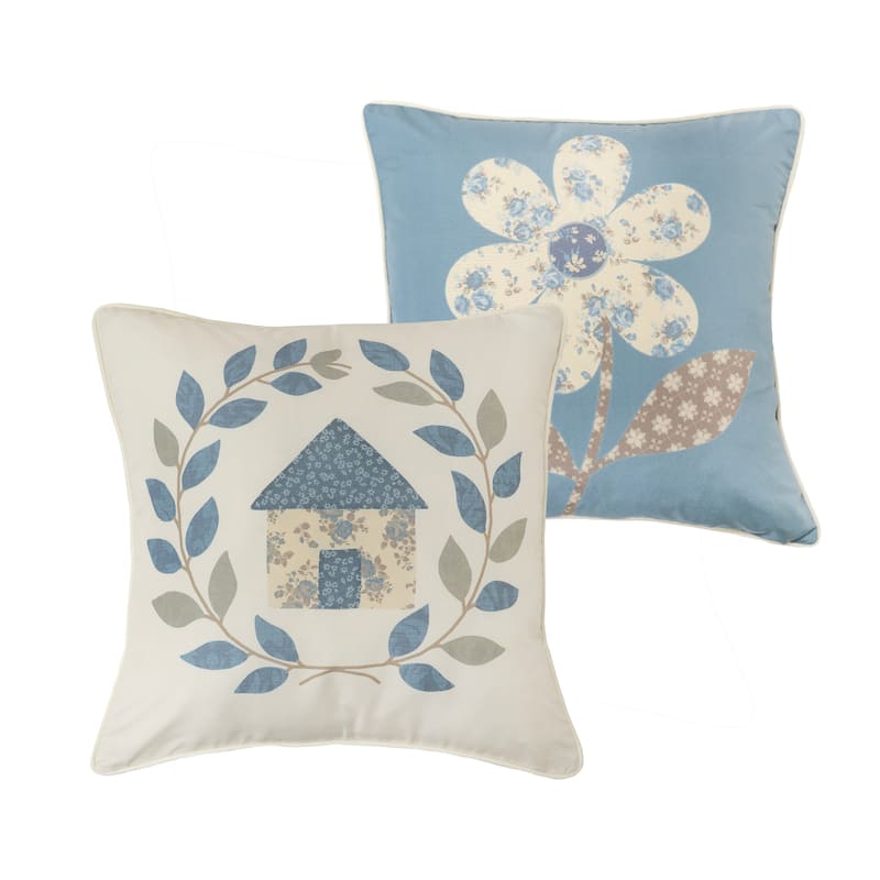 Donna Sharp Blue Diamond Polyester Decor Pillow Set