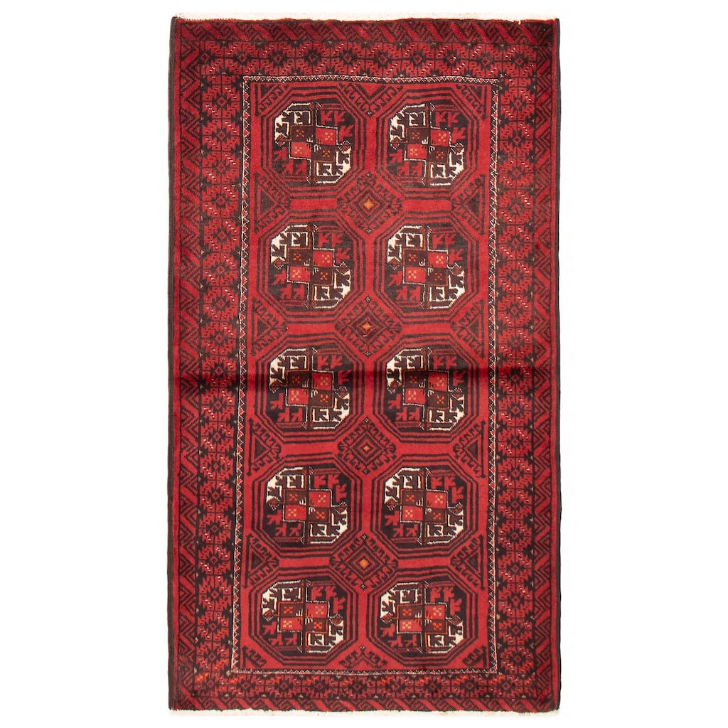 ECARPETGALLERY Hand-knotted Royal Baluch Red Wool Rug - 3'6 x 6'3