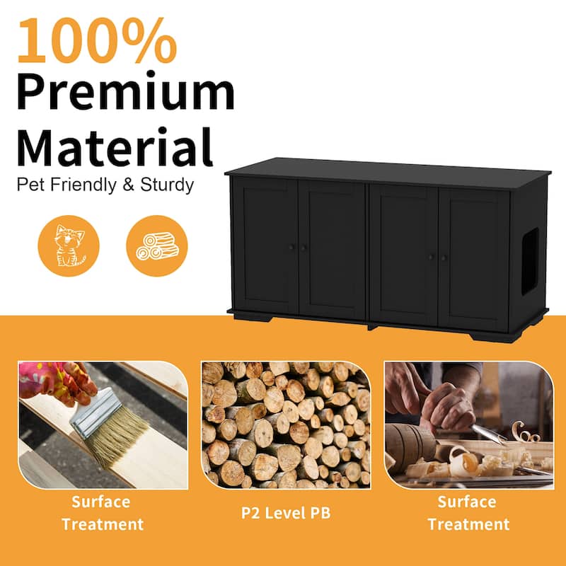 Elegant Dual-Cat Washroom Furniture Magnetic Door and Ventilation Hole
