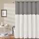 Lush Decor Two-tone Linen Button Shower Curtain - Dark Gray - 72" x 72"