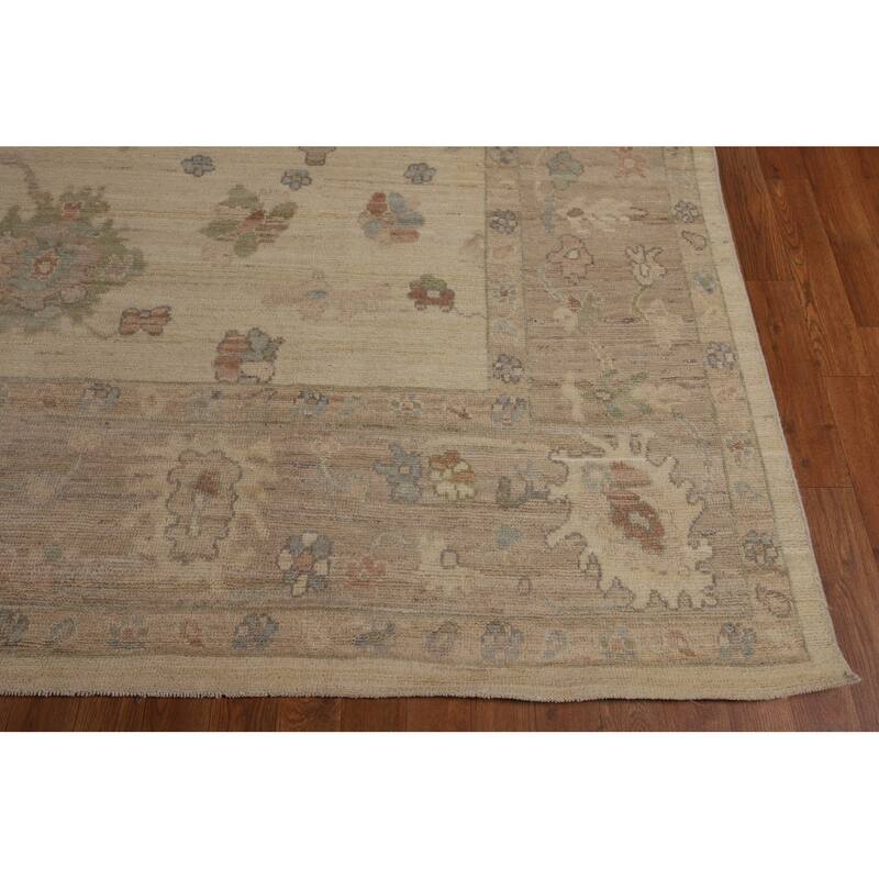 Vegetable Dye Oushak Turkish Large Area Rug Hand-Knotted Wool Carpet - 10'3"x 14'1"