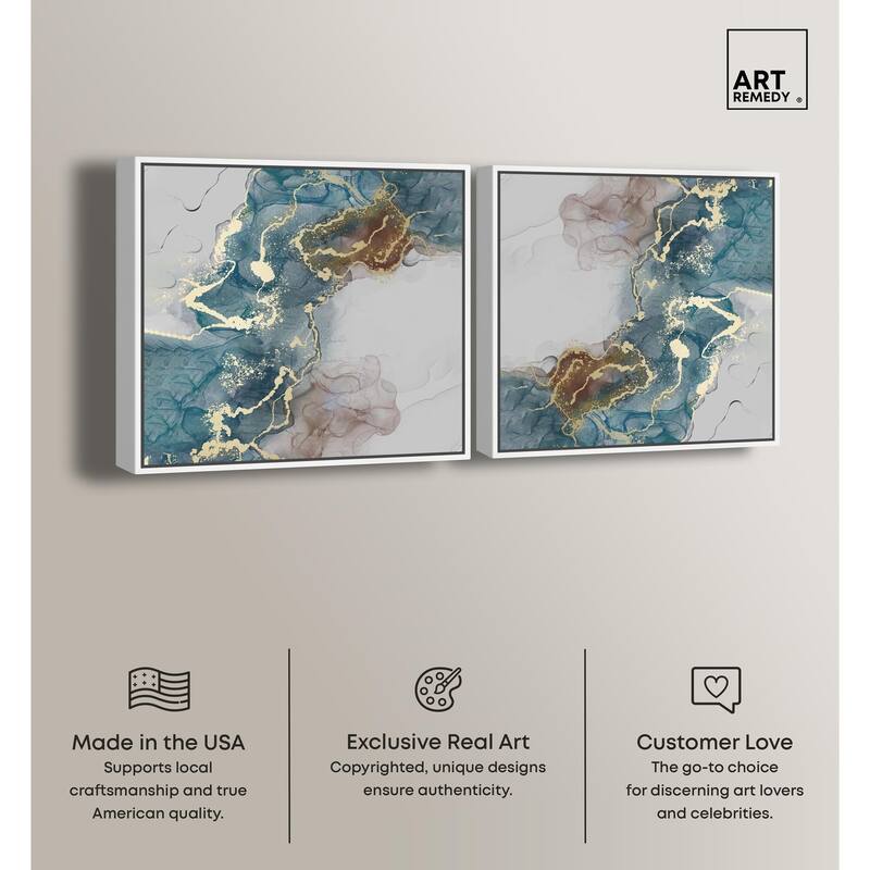 Azure and Gold Canvas by Art Remedy