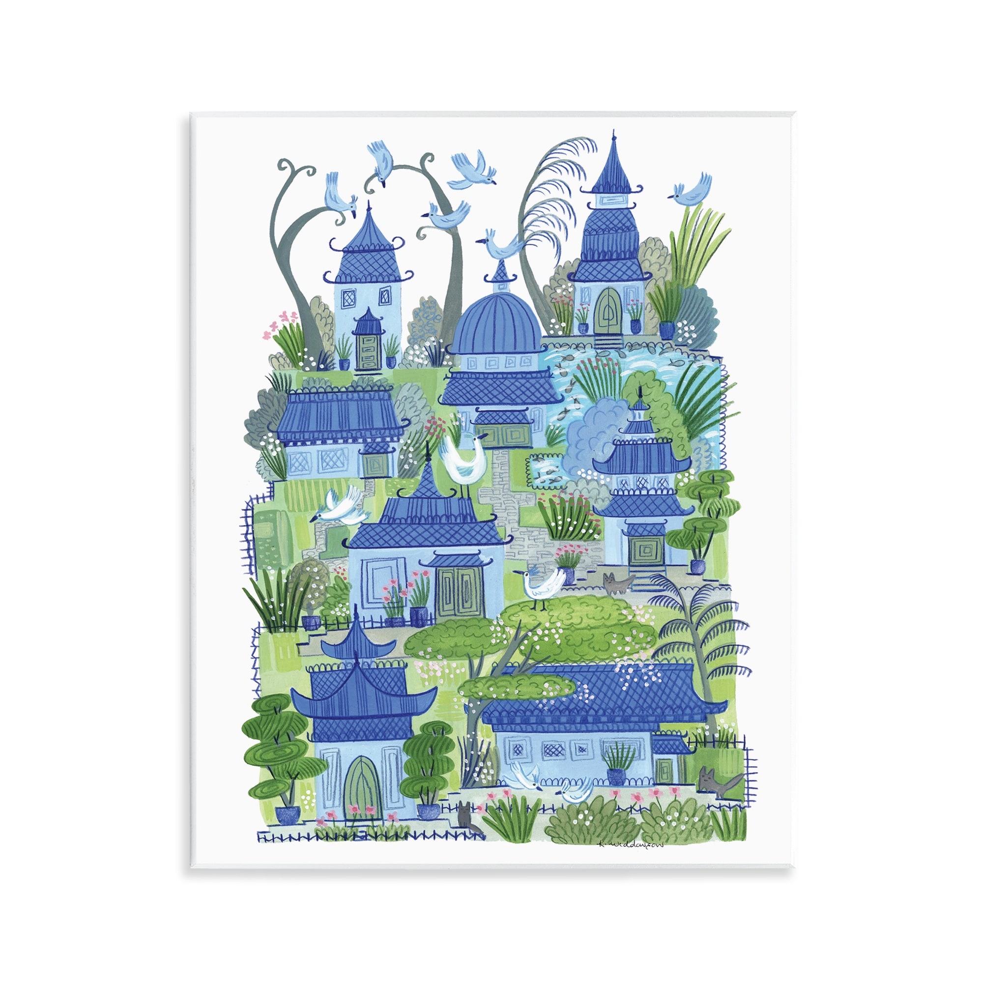 Stupell Charming Village Buildings Wall Plaque Art Design By Kay Widdowson