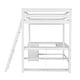 preview thumbnail 15 of 13, Full Size Loft Bed with U-Shaped Desk & Drawers, Wooden High Loftbed W/Storage Shelves & Cabinet for Kids Teens Adults, White