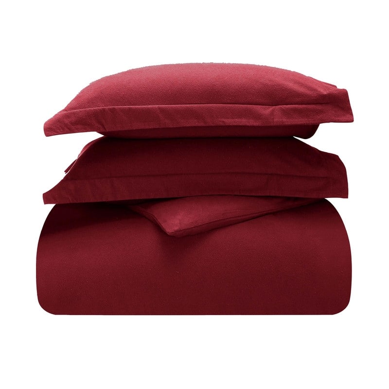 Superior Classic Solid Flannel Cotton Duvet Cover Set