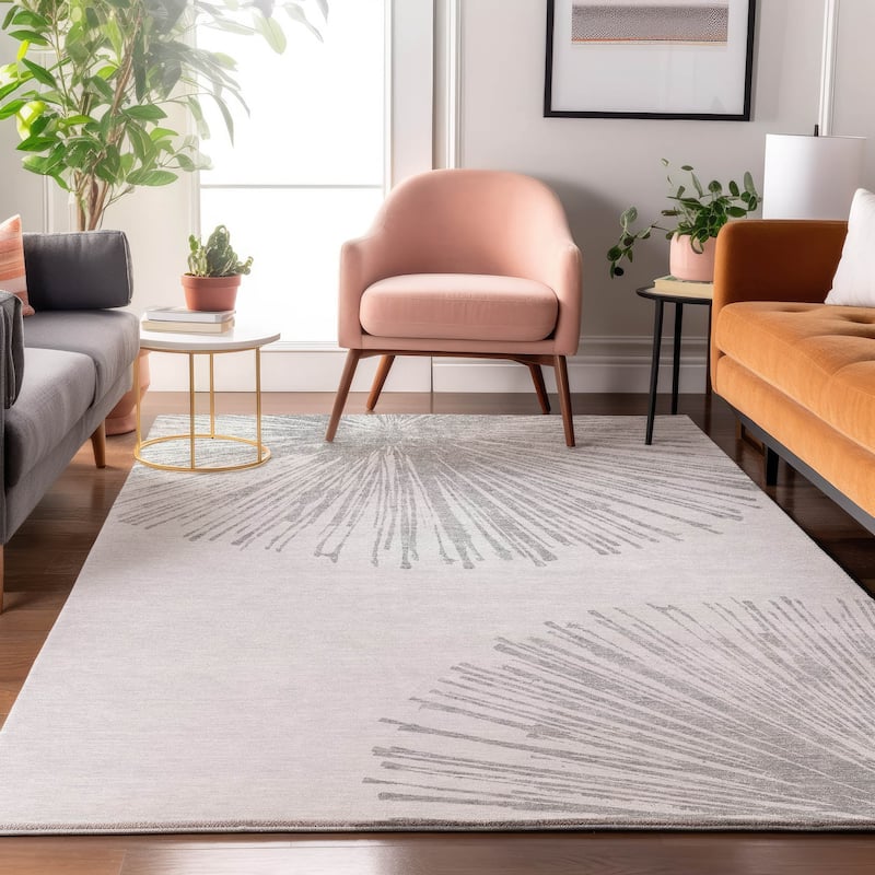 Premium Washable Super Soft Abstract Blast Mayfield Rug - Gray - 9' x 12' - Rectangle