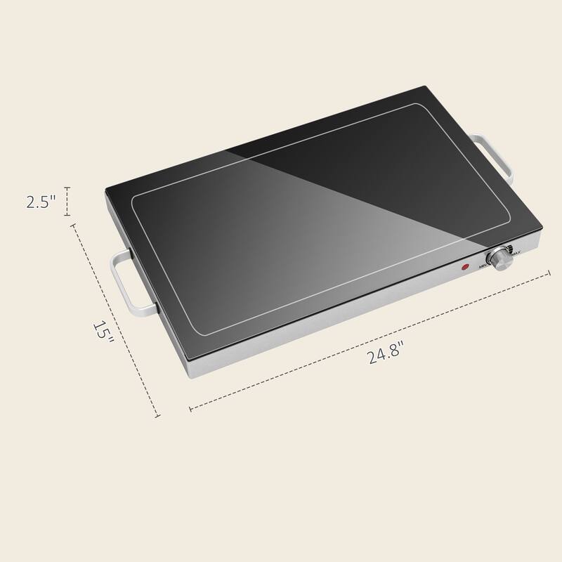 HOMCOM Electric Warming Tray with Adjustable Temperature, Food Warmer, Buffets,Black