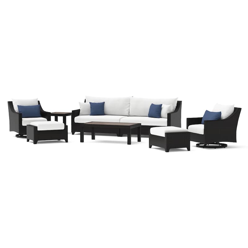Deco 8 Piece Sunbrella Outdoor Patio Sofa & Motion Club Chair Set