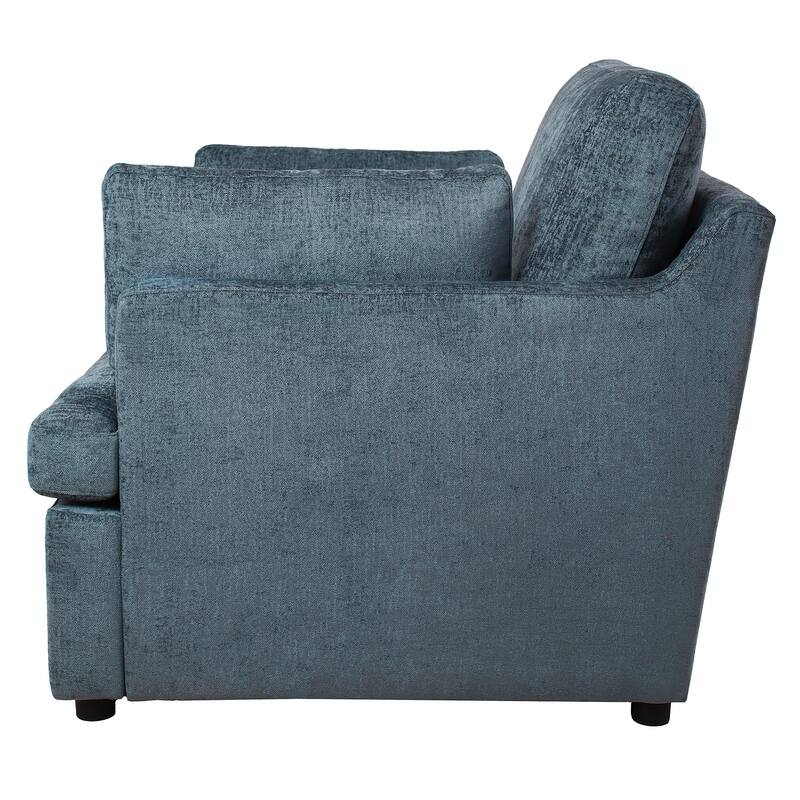 Oversized T-Cushion Accent Chair with Floating Armrest Pillows by Harper&Bright Designs