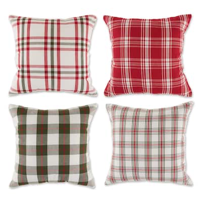 Christmas Plaid Pillow Cover 18x18 (Set of 4)