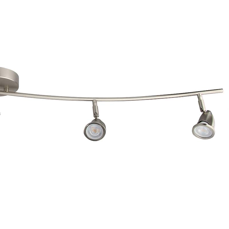5 Light LED Flush Mount Ceiling and Wall light in Brushed Nickel