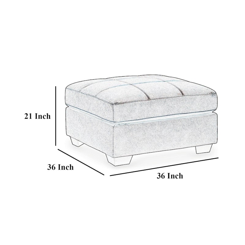 Barl Oversized Ottoman, Classic Black Faux Leather Cushion, 36 Inch