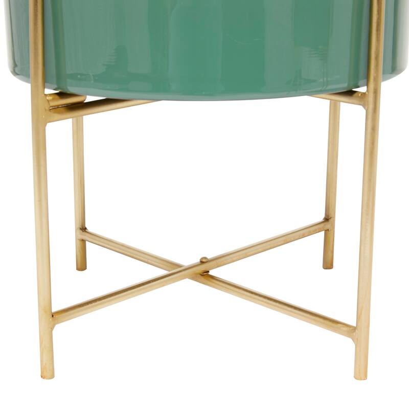 Iron Contemporary Planter (Set of 2) - S/2 12", 16"H