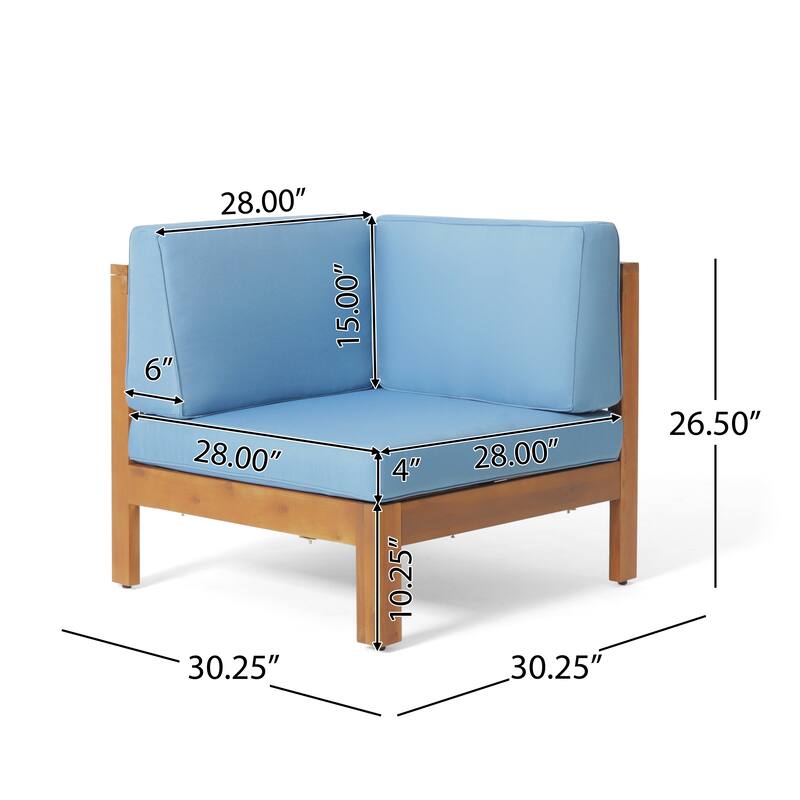 Brava Outdoor 11 Seater Acacia Wood Sectional Sofa and Club Chair Set by Christopher Knight Home