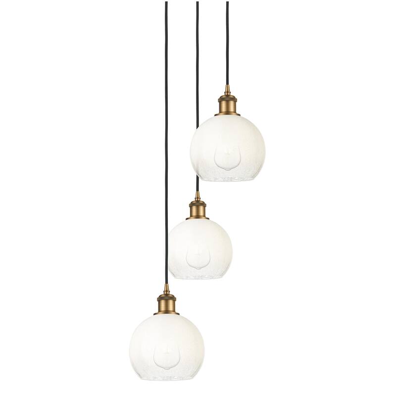 Innovations Lighting 113B-3P-31-15 Brookhaven Globe Pendant Brookhaven - Brushed Brass / Opal