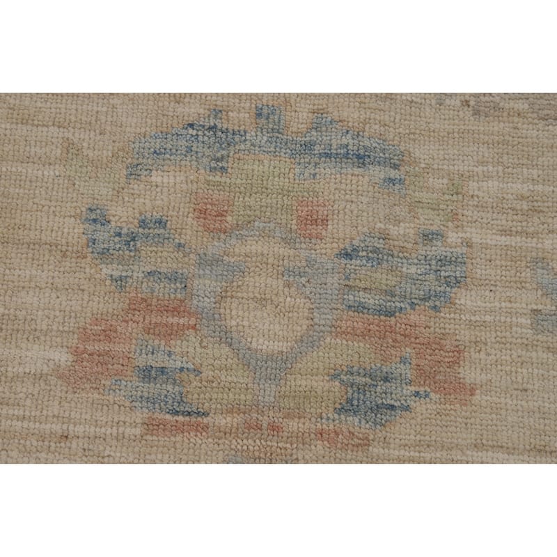 Vegetable Dye Oushak Turkish Rug Handmade Wool Carpet - 9'3"x 12'5"