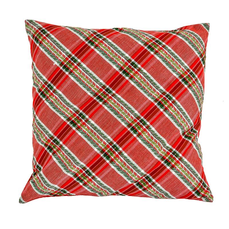 HGTV Home Collection Square Plaid Pillow , Red, 24 in