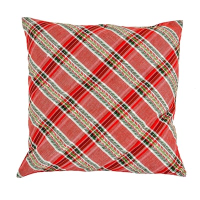 HGTV Home Collection Square Plaid Pillow , Red, 24 in