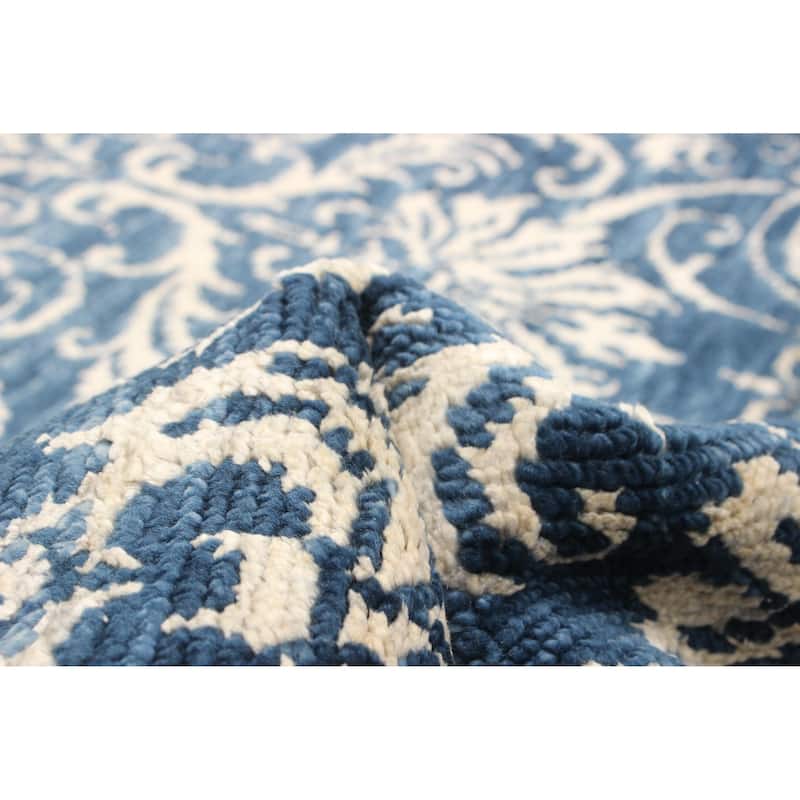 ECARPETGALLERY Hand-knotted Mystique Dark Blue Wool Rug - 4'7 x 6'5