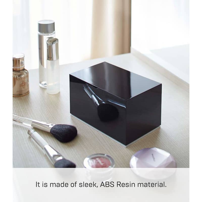Yamazaki Home Skincare Organizer, ABS Plastic, Holds 2.2 lbs, Lid - L 3.94 x W 6.3 x H 3.54 inches