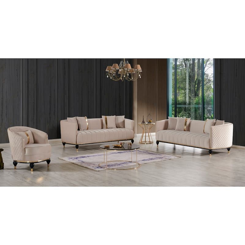 Terra 2 Pieces Living Room Sets 1 Sofa 1 Loveseat - Cream