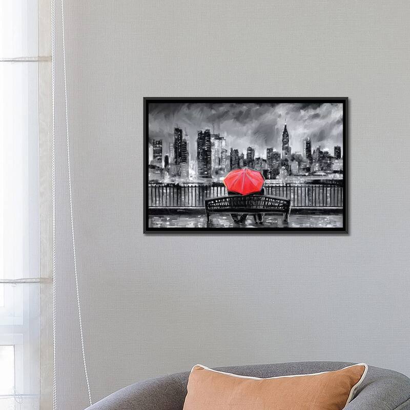 iCanvas "NY In Love In Red" by P.D. Moreno Framed Canvas Print