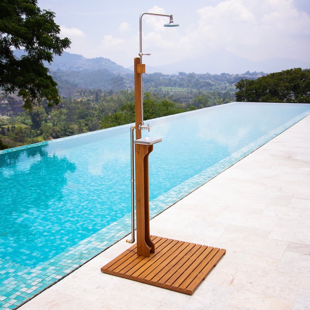 Cambridge Casual Oliver Teak Wood Freestanding Outdoor Shower