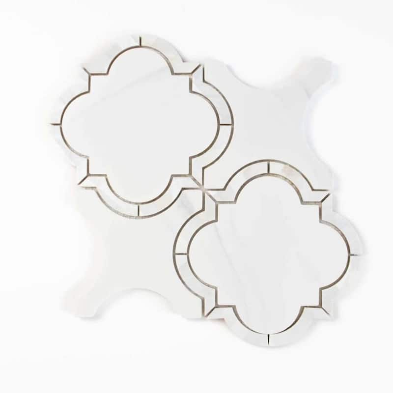 Delphi Pearl 12x12 Glass Arabesque Mosaic Tile - Wall, Backsplash