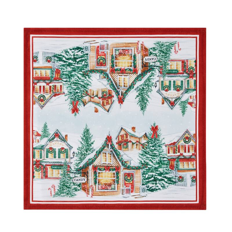 Storybook Christmas Village Holiday Napkin Set of 4 - 17x17