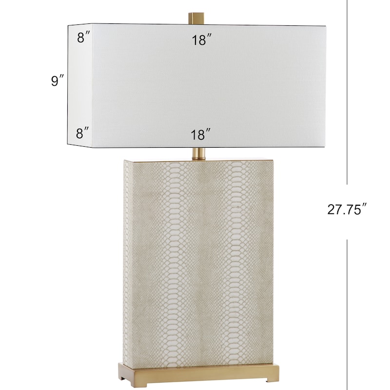 SAFAVIEH Lighting Cristin 28-inch Faux Alligator Grey Table Lamp (Set of 2) - 18"x8 x27.75 - 18Wx8Dx28H