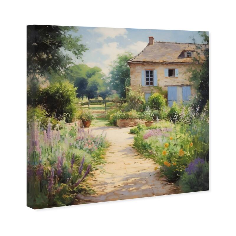 Wynwood Studio Canvas Nature and Landscape Country House Entrance Green and Traditional Wall Art Canvas Print