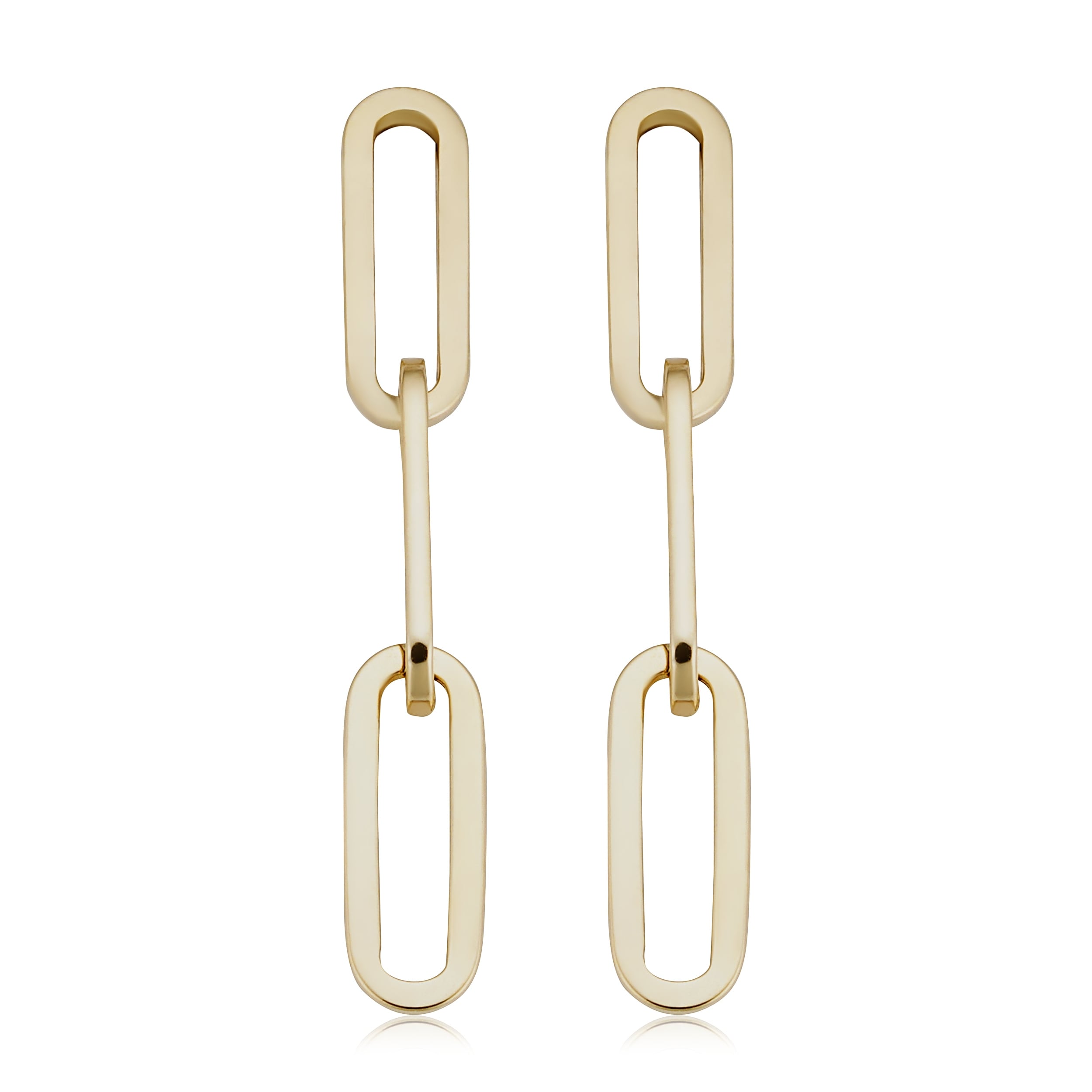 Fremada 14k Yellow Gold Polished Paperclip Dangle Earrings
