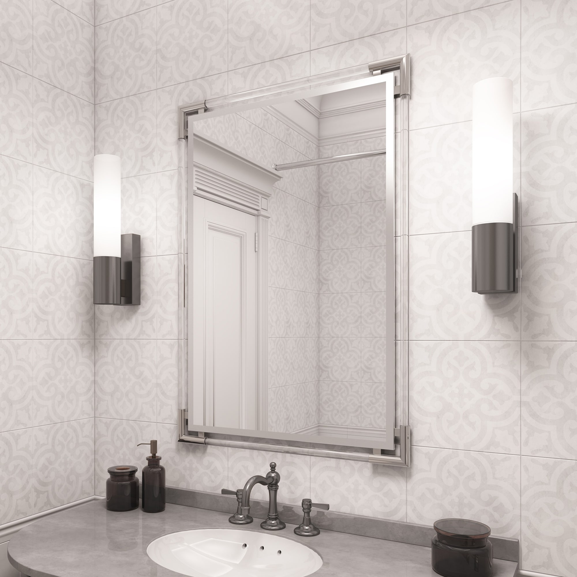 Allan Andrews Elsie Silver & Acrylic Decorative Wall Mirror