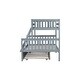 preview thumbnail 3 of 10, Detachable Rubber Wood Twin Over Full Bunk Bed with Trundle,Convertible Ladder and Guardrail