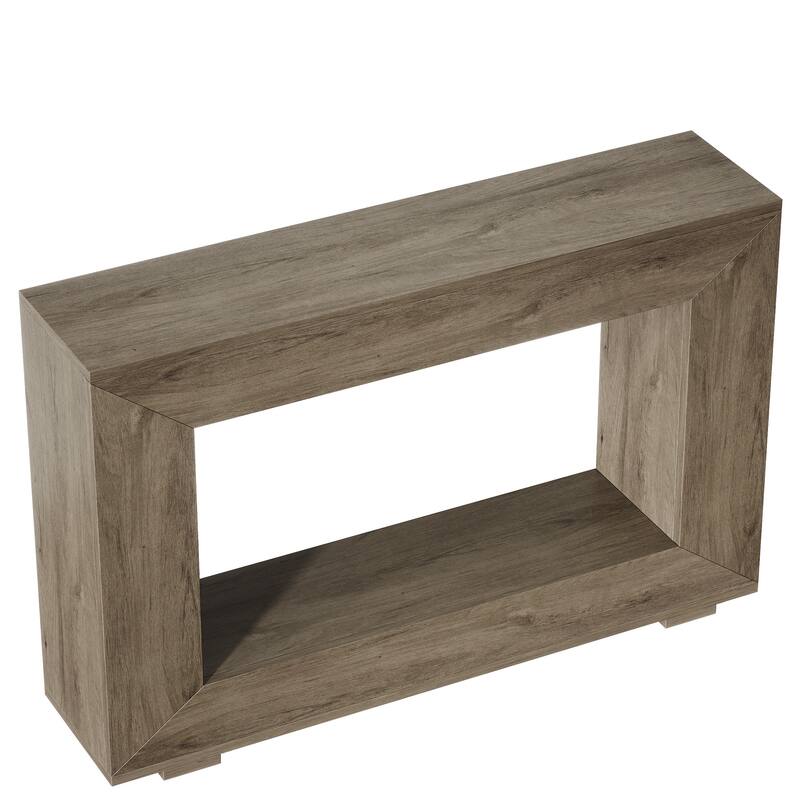 47" Farmhouse Narrow Rustic Console Table with Storage for Living Room