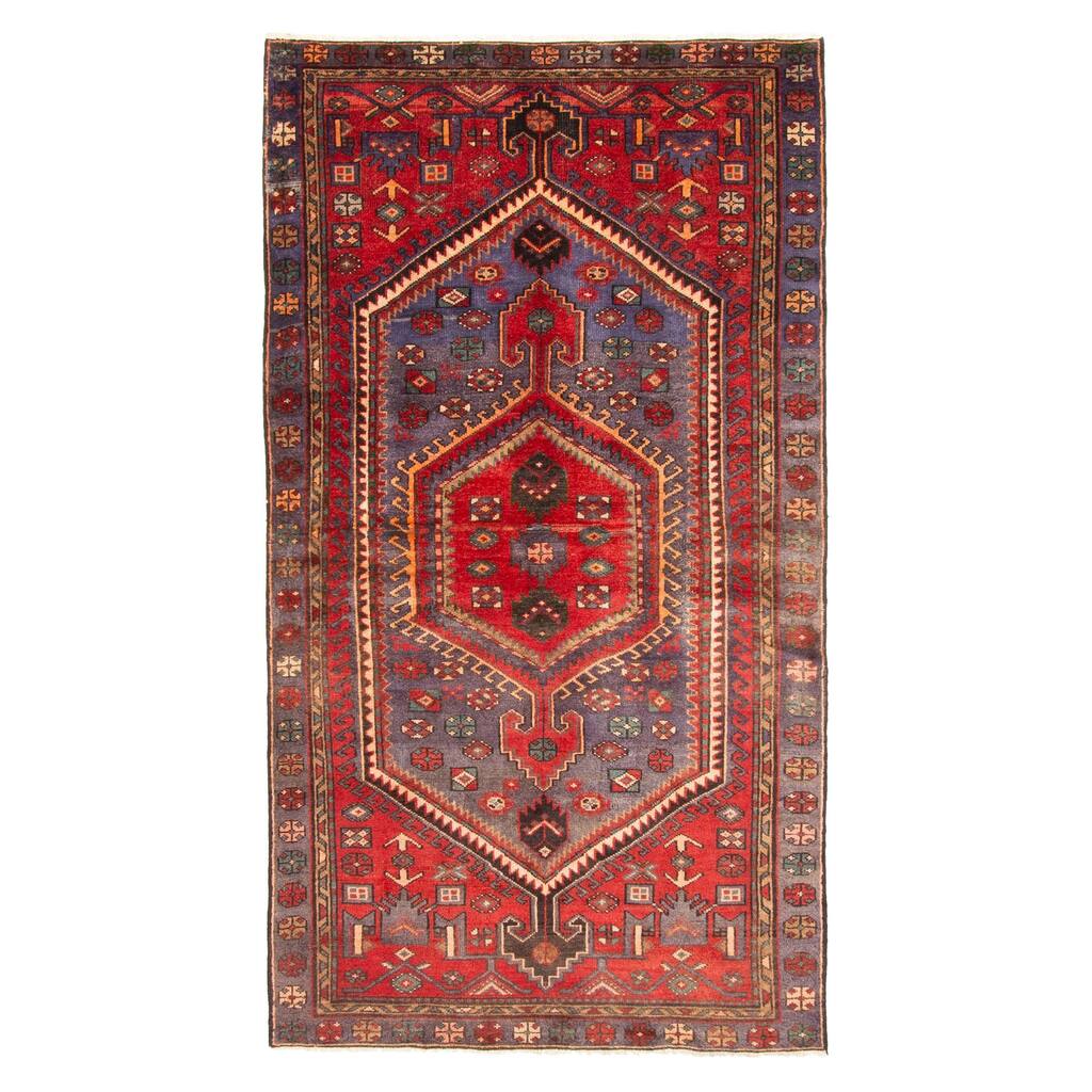 ECARPETGALLERY Hand-knotted Andelz Red Wool Rug - 4'1 x 7'5