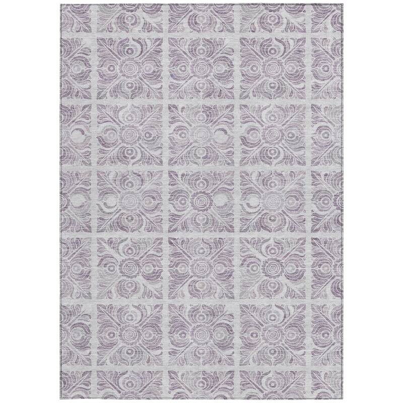 HomeRoots Medallion Transitional Rectangle Outdoor Rug