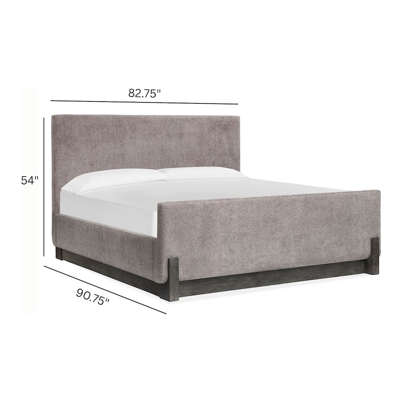 Magnussen Home Kinsley Black Heron Upholstered Panel Bed