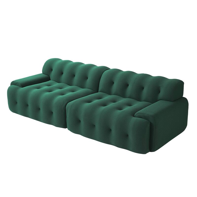 102.4" Oversize Loveseat 3D Mesh Fabric Sectional Sofa Modern Comfy Modular Floor Couch
