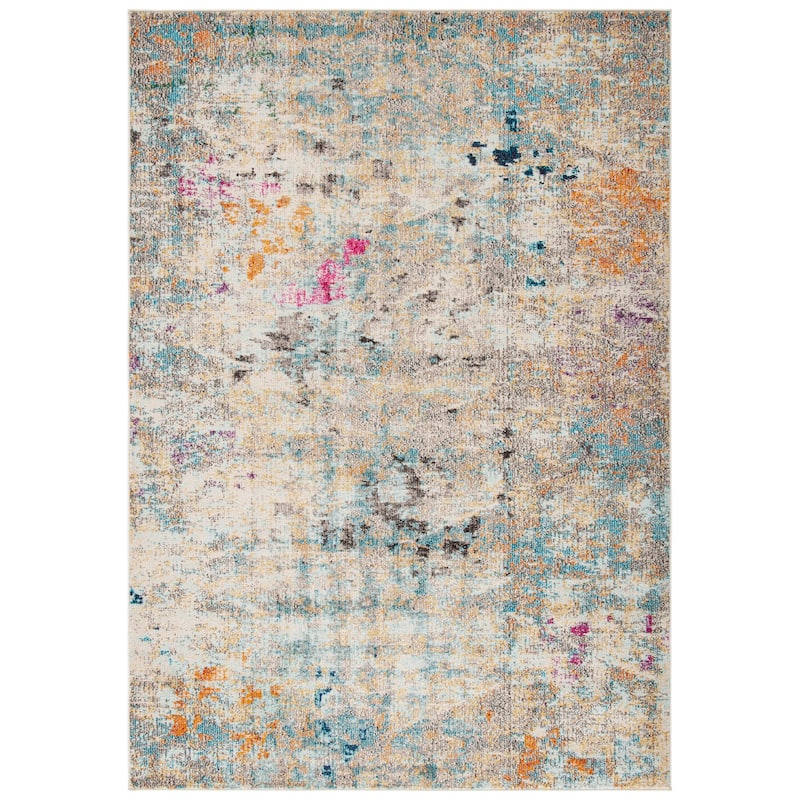 SAFAVIEH Madison Gudlin Modern Abstract Watercolor Rug - 4' x 6' - Grey/Gold - Rectangle