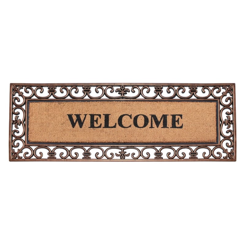 A1HC Rubber Coir Myla Welcome Entry Double Doormat 18"x48"