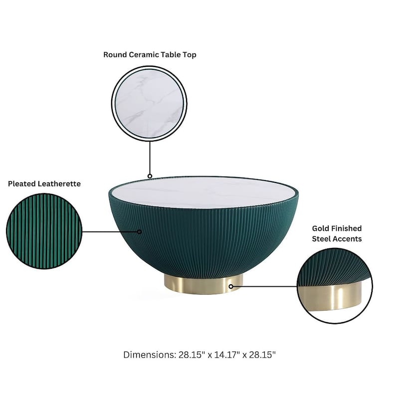 Manhattan Comfort Modern Anderson Upholstered Coffee Table