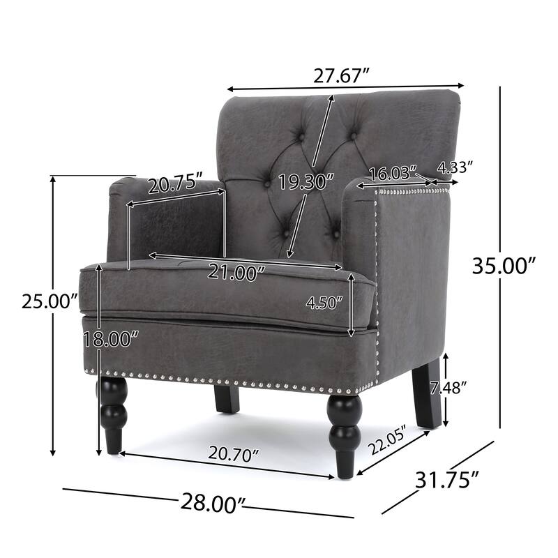 28" Button Tufted Club Chair