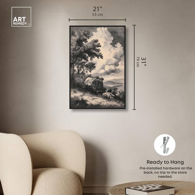 Chiaroscuro Cliffs Canvas by Art Remedy