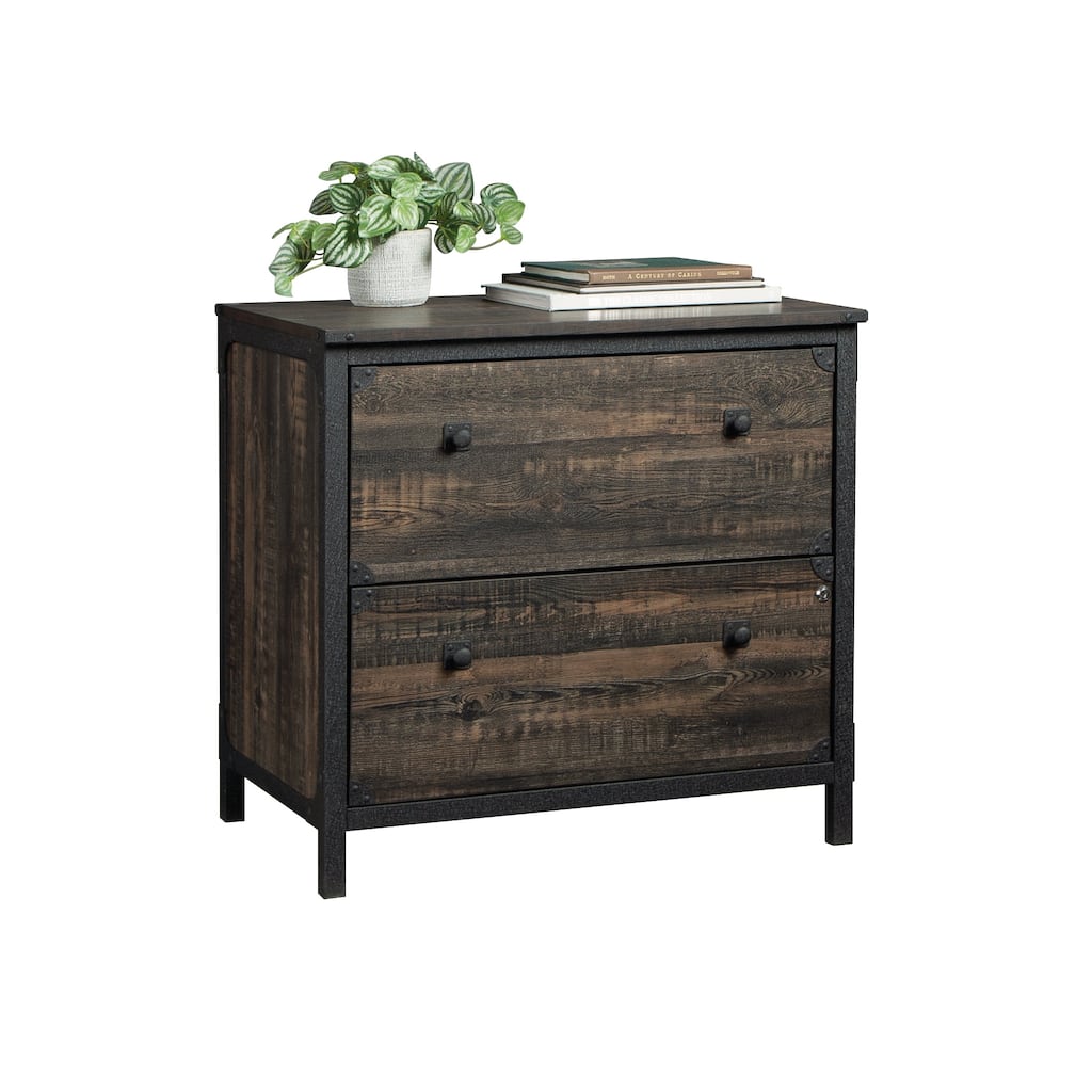 Wood Lateral File with Rustic Style, Brown