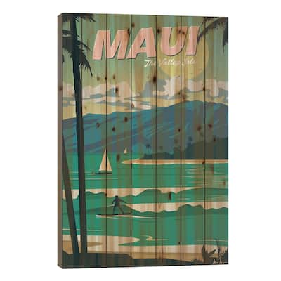 Maui Print On Wood by IdeaStorm Studios - Multi-Color