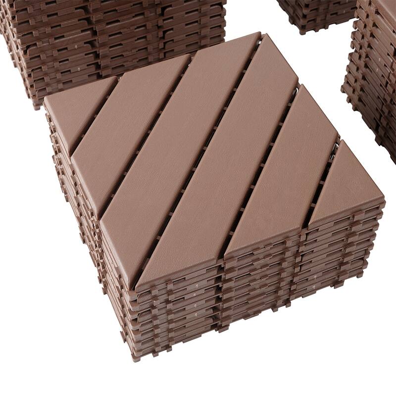 1 ft. x 1 ft. Outdoor Patio Deck Tiles, Garage Floor Tiles(Box of 44)