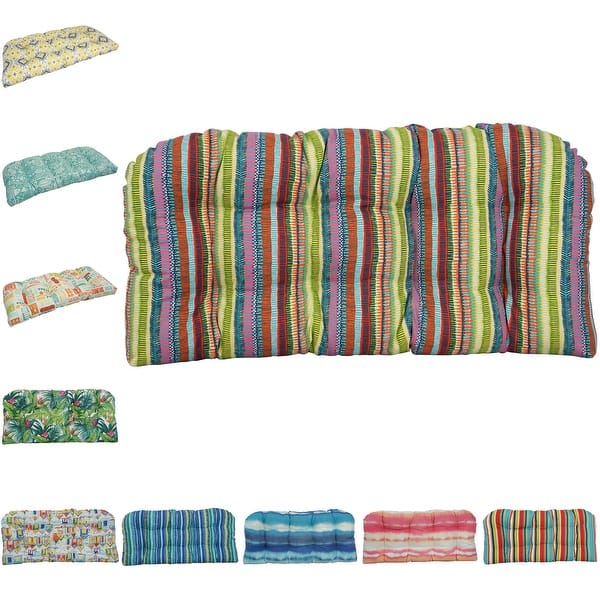 42inch Rounded Back Tufted Outdoor Loveseat/Bench Cushion Bed Bath