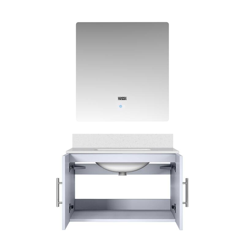30-Inch Bathroom Vanity with Marble Top, Soft Close Storage, and 30" x 32" Mirror Included